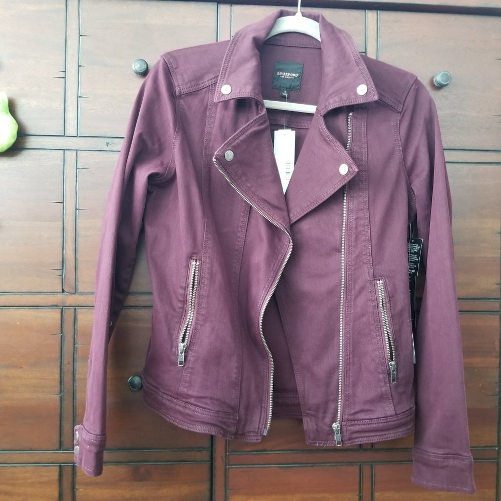 Liverpool Stretch Denim Moto Jacket